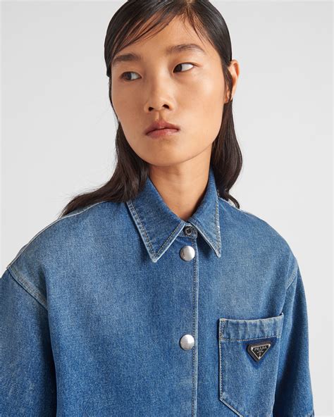 prada t shirt womens|prada denim shirt women's.